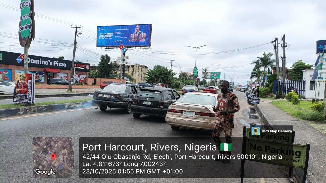 Olu-Obasanjo Road by Domino's Pizza, Port Harcourt — unipole landscape static billboard site