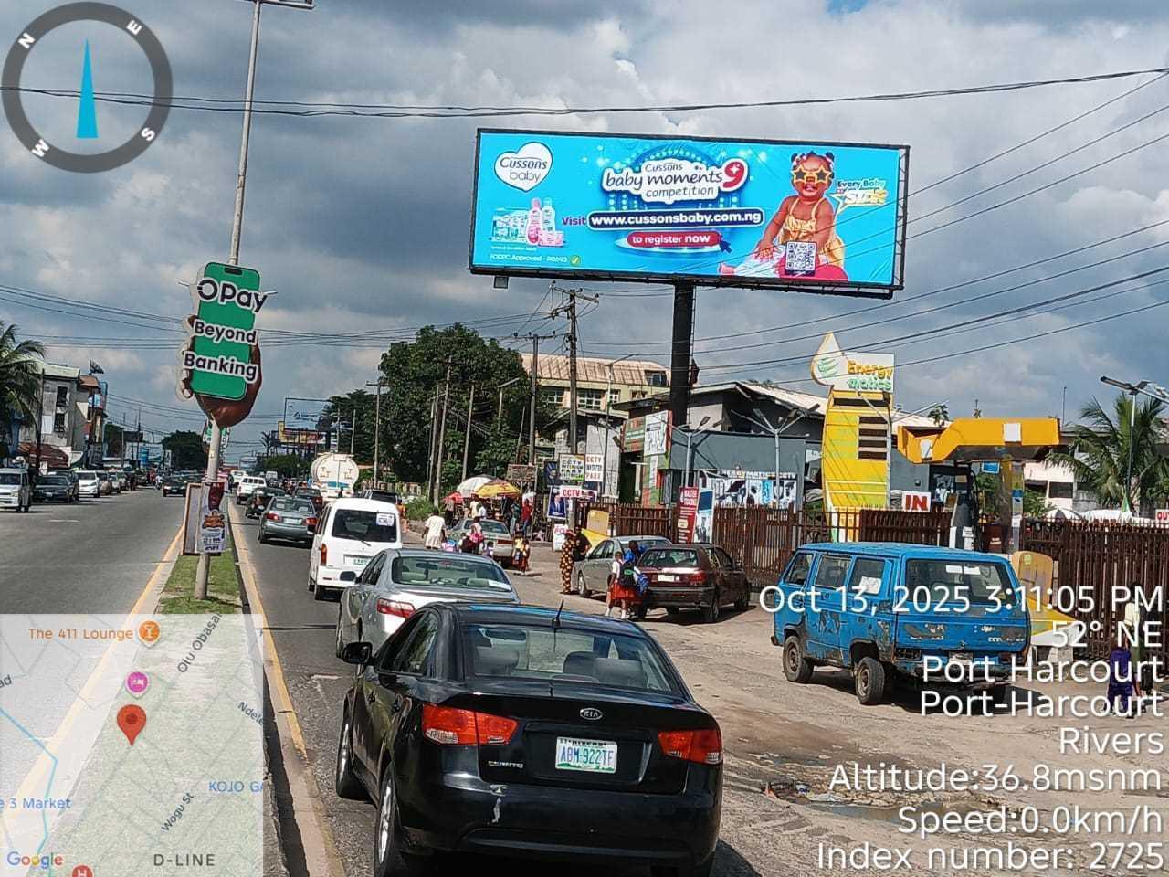 Olu-Obasanjo Road by Energy Fueling Station, Port Harcourt — unipole landscape static billboard site