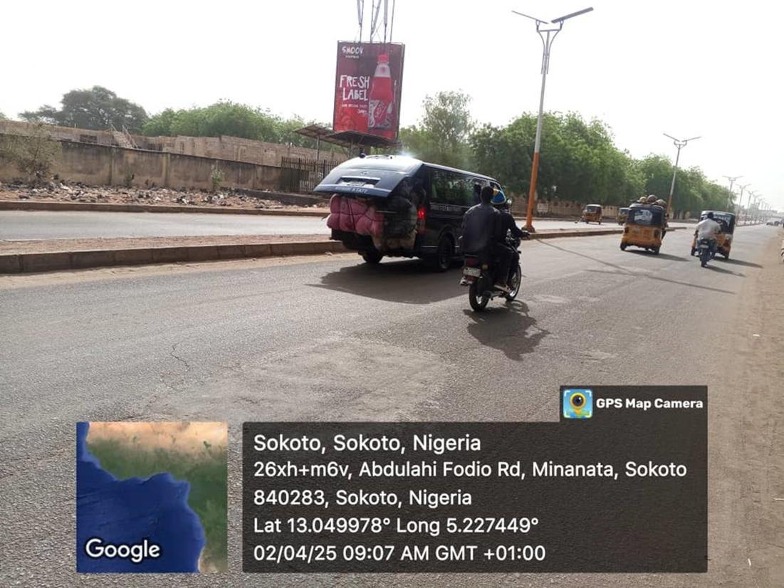 Kano Bello Fodio Road Roundabout, Sokoto — portrait static billboard site